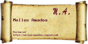 Melles Amadea névjegykártya